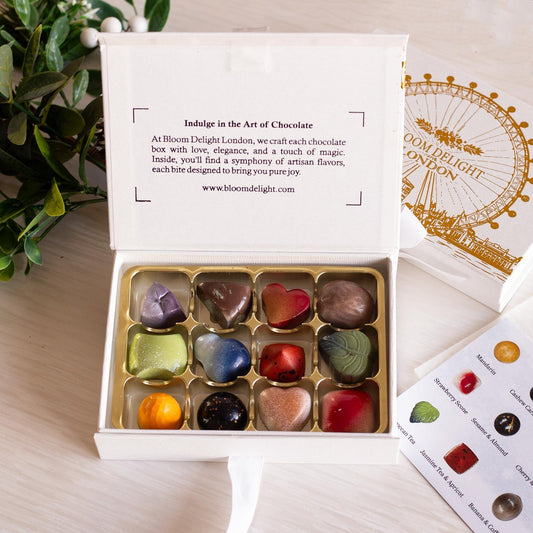 مجموعة بونبون الشوكولاتة الحرفية من بلوم ديلايت لندن، 12 قطعة