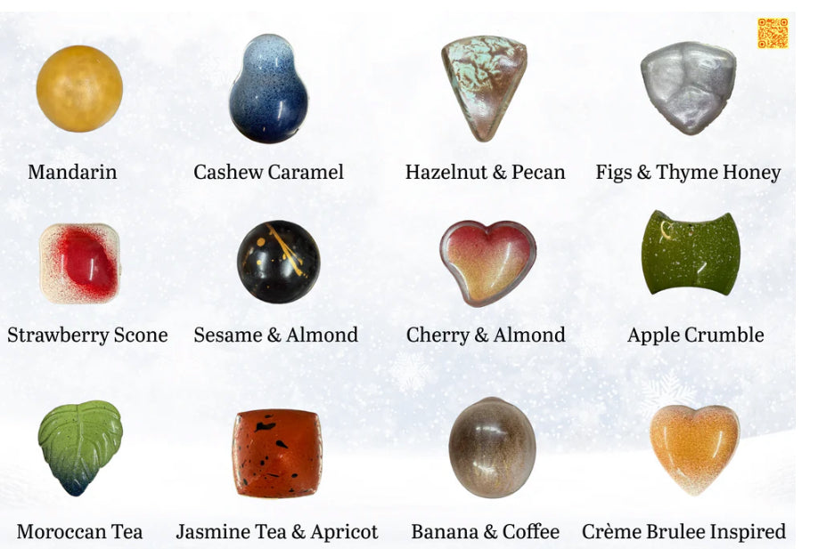 مجموعة بونبون الشوكولاتة الحرفية من بلوم ديلايت لندن، 12 قطعة